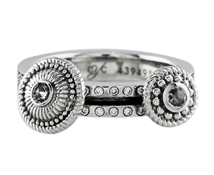 Carrera Y Carrera Rings Carrera Y Carrera Pasodable 18k White Gold Diamond 2 Moving Disk Ring