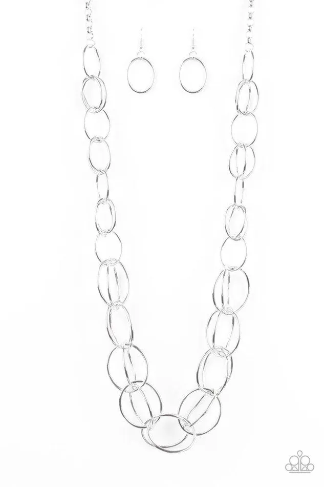 Necklaces Paparazzi Necklace Elegantly Ensnared Silver Paparazzi Jewelry