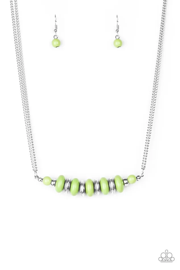 Paparazzi Necklace On Mountain Time Green Paparazzi Jewelry Necklaces