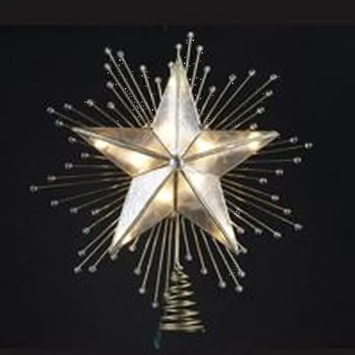 Kurt Adler Necklaces Kurt Adler 5 Point Capiz Star WRays Beads Tree Topper