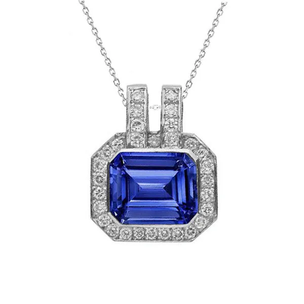 Necklaces HarryChadEntcom Natural Earth Mined Diamond Halo Emerald Gemstone Pendant Double Bail 425 Carats Jewelry