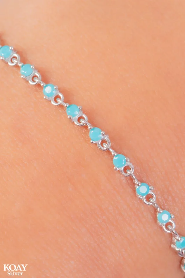 Bracelets KOAY Silver Store Zircons Bracelet 010Turquoise Bracelets KOAY Silver Store Zircons Bracelet 010Turquoise