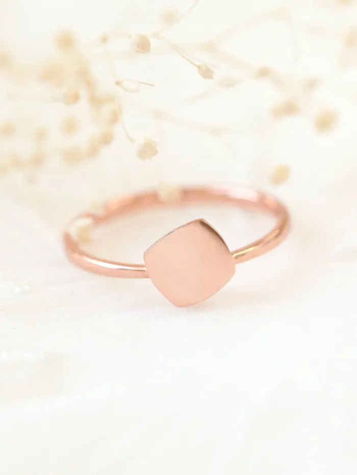 MinimalBijoux Rings 14K 18K Gold Modern Square Ring