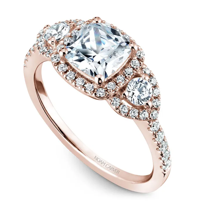 International Diamond Center Rings Noam Carver Rose Gold 3Stone Diamond Engagement Ring Setting 051 CTW International Diamond Center Rings Noam Carver Rose Gold 3Stone Diamond Engagement Ring Setting 051 CTW