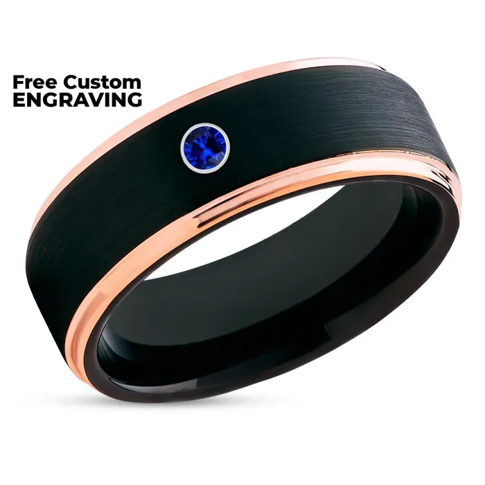 Rings Clean Casting Jewelry Black Wedding Ring Rose Gold Wedding Ring 18k Rose Gold Tungsten Carbide Ring