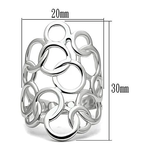 Alamode Rings 3W170 Rhodium Brass Ring with No Stone