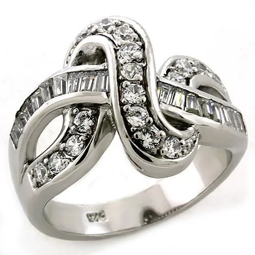 Alamode Rings LOAS1304 Rhodium 925 Sterling Silver Ring with AAA Grade CZ in Clear