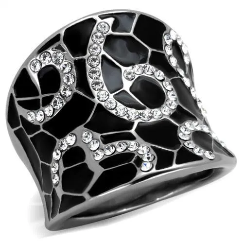 Alamode Rings TK1853 High polished no plating Stainless Steel Ring with Top Grade Crystal in Clear Alamode Rings TK1853 High polished no plating Stainless Steel Ring with Top Grade Crystal in Clear