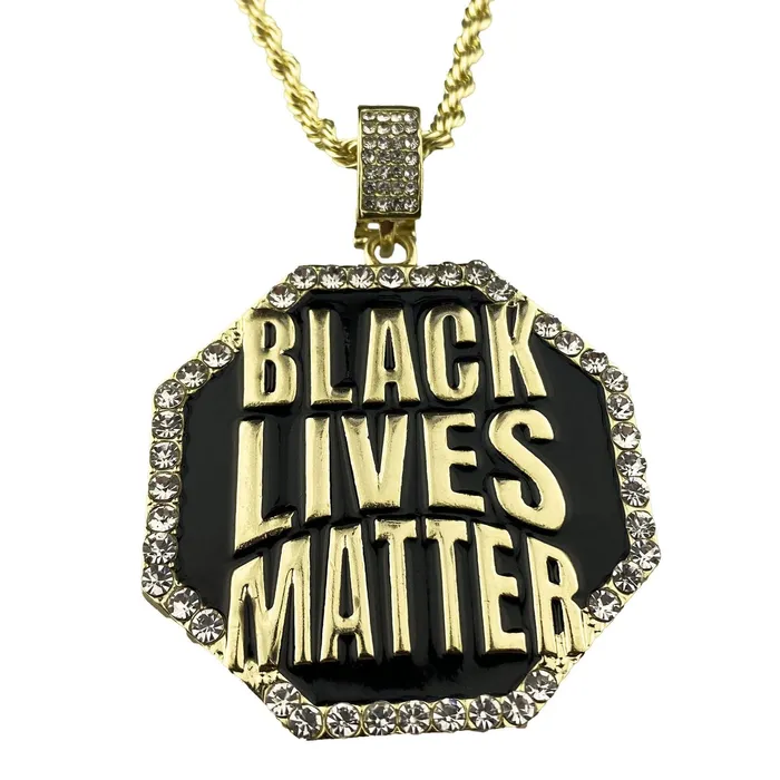 Bling Cartel Admin Necklaces Black Lives Matter Big Octagon Gold Finish Rope Chain Necklace 24