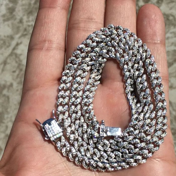 Bling Cartel Admin Necklaces Real 925 Sterling Silver Miami Cuban Iced Chain Flooded Out Necklace 20 x 6MM