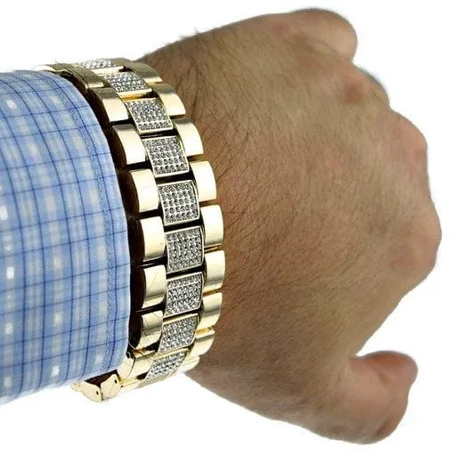 Bling Cartel Admin Watches Roman Numerals Gold Finish Iced Watch Set
