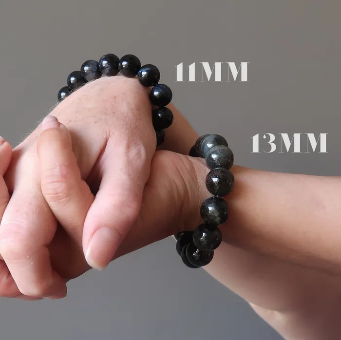 Bracelets Satin Crystals Hawks Eye Bracelet Blue Shine Sharp Mind Stone