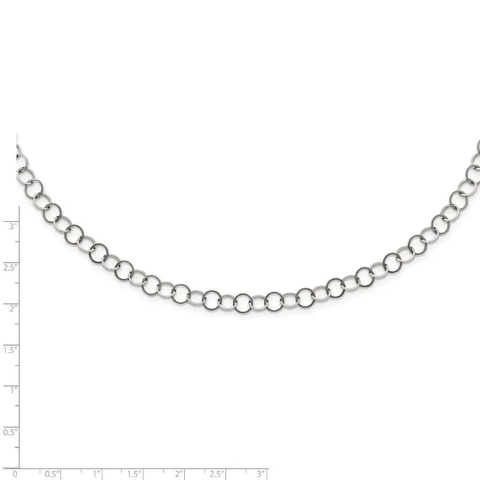 Chisel Necklaces Stainless Steel Polished 6MM Circle Link Necklace