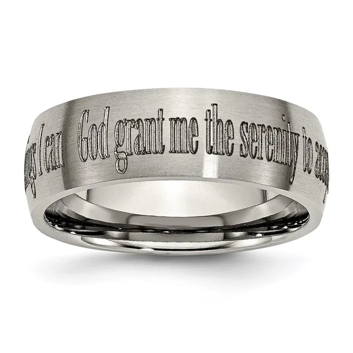 Chisel Titanium 8mm Laser Design Brushed Band TB26G Rings