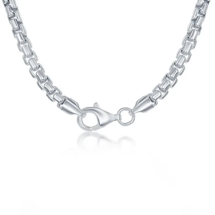 Classic Rings Sterling Silver 4mm Round Box Chain 9