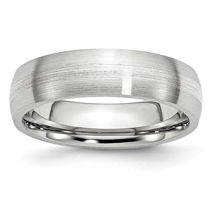 Cobalt Sterling Silver Inlay Satin 6mm Band Chisel Rings