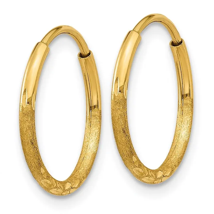 Earrings 14k 125mm Diamondcut Endless Hoop Earring Jewelry Earrings 14k 125mm Diamondcut Endless Hoop Earring Jewelry