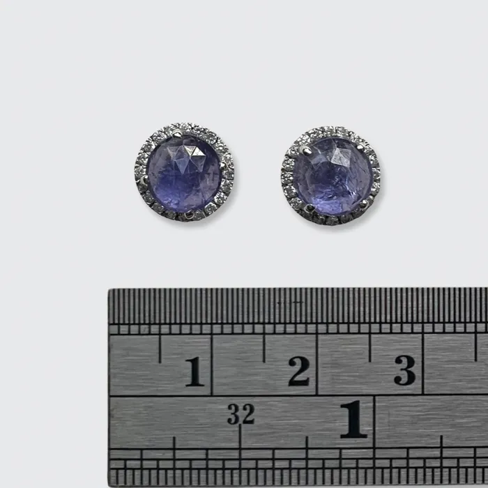 Earrings 21stfinds Tanzanite Diamond Halo Earrings