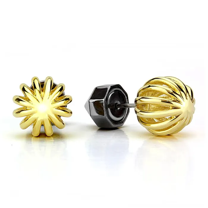 Earrings Alamode TK3298 IP Gold IP Black Ion Plating Stainless Steel Earrings with No Stone