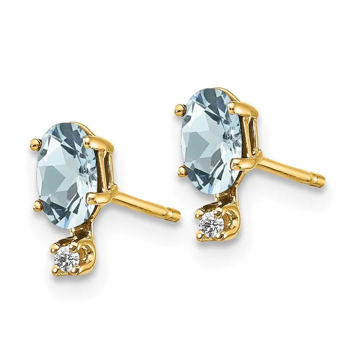 Earrings Jewelry 14k Diamond Aquamarine Birthstone Earrings Earrings Jewelry 14k Diamond Aquamarine Birthstone Earrings