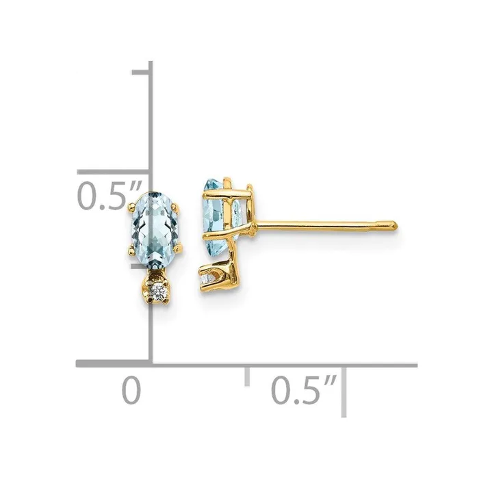 Earrings Jewelry 14k Diamond Aquamarine Birthstone Earrings Earrings Jewelry 14k Diamond Aquamarine Birthstone Earrings