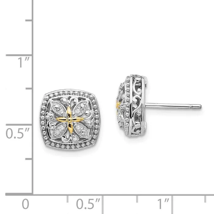 Earrings Jewelry Sterling Silver w14k Diamond Post Earrings Earrings Jewelry Sterling Silver w14k Diamond Post Earrings
