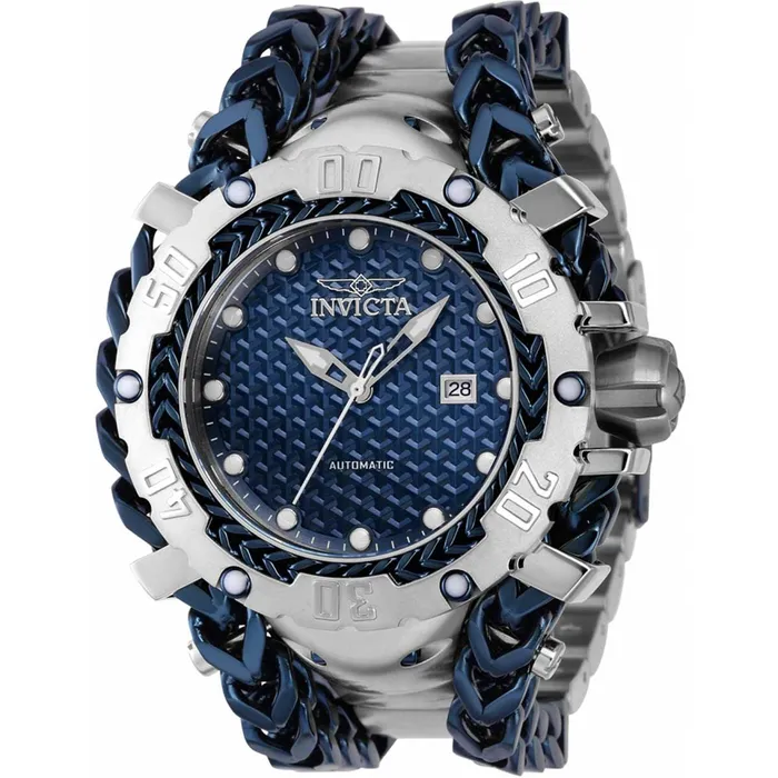 Invicta Bracelets Invicta Mens Automatic Watch Gladiator Blue Dial Two Tone Steel Bracelet 36882
