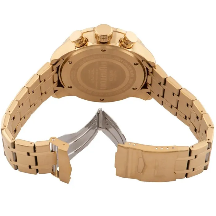 Invicta Bracelets Invicta Mens Quartz Watch Aviator Chronograph Blue Dial YG Steel Bracelet 36602