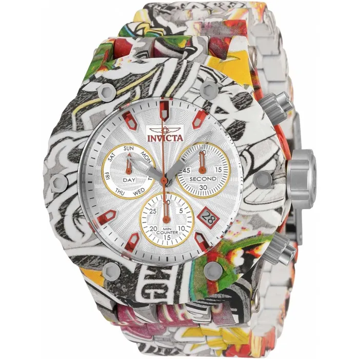 Invicta Bracelets Invicta Mens Swiss Quartz Watch Subaqua Chronograph Silver Dial Bracelet 33971
