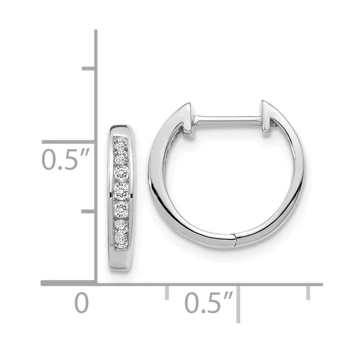 Jewelry Earrings 14k White Gold Diamond Hinged Hoop Earrings Jewelry Earrings 14k White Gold Diamond Hinged Hoop Earrings