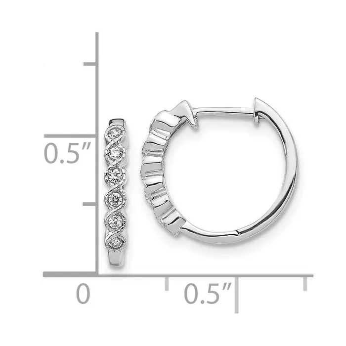 Jewelry Earrings 14k White Gold Diamond Hoop Earrings