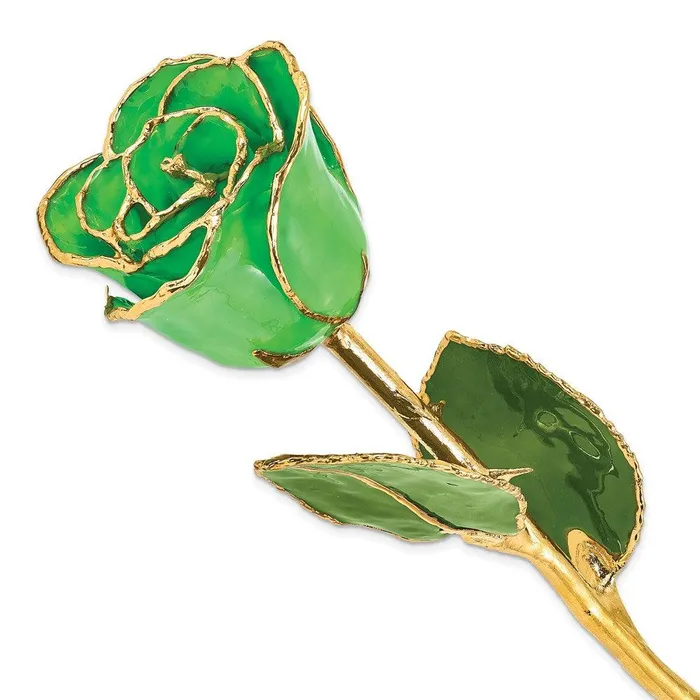 Jewelry Earrings Lacquer Dipped Gold Trim Geo Green Rose