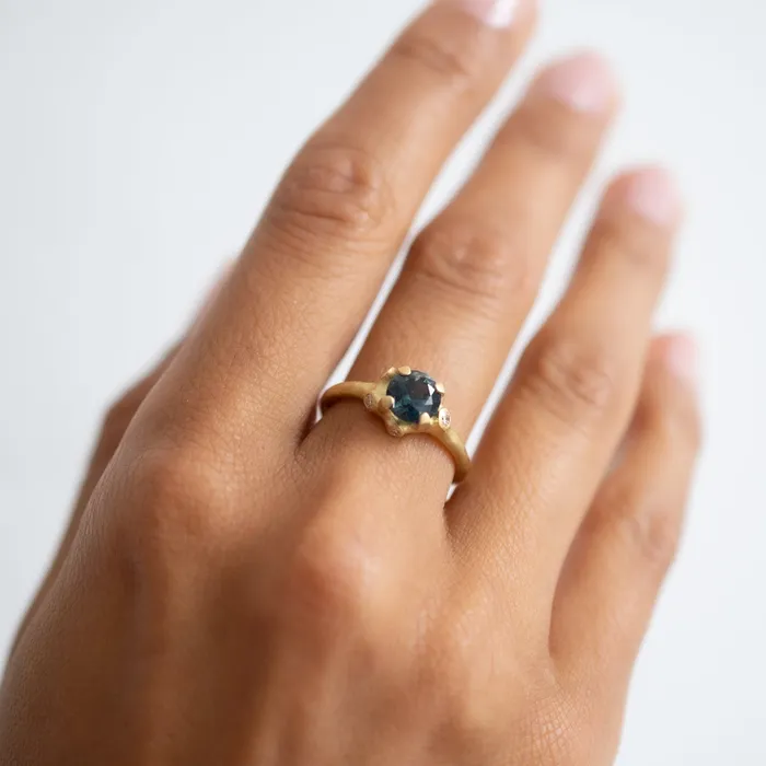 Johnny Ninos Rings Sea Green Sapphire Cluster Ring