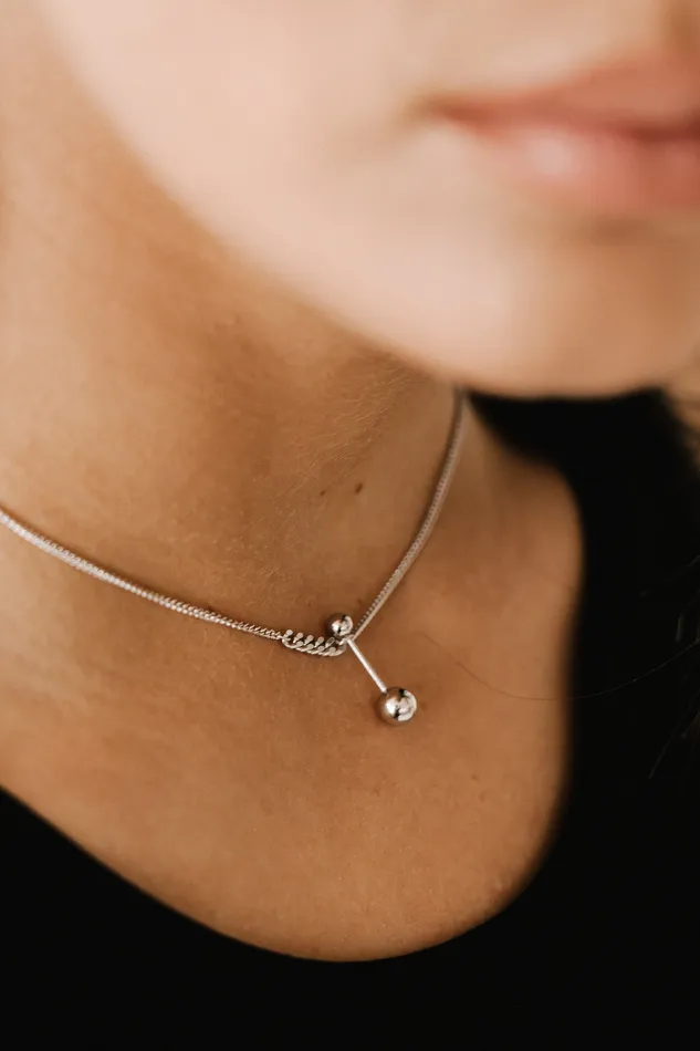 Kty Necklaces Big Small Bubble Necklace Silver