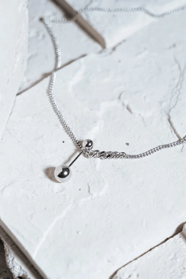 Kty Necklaces Big Small Bubble Necklace Silver