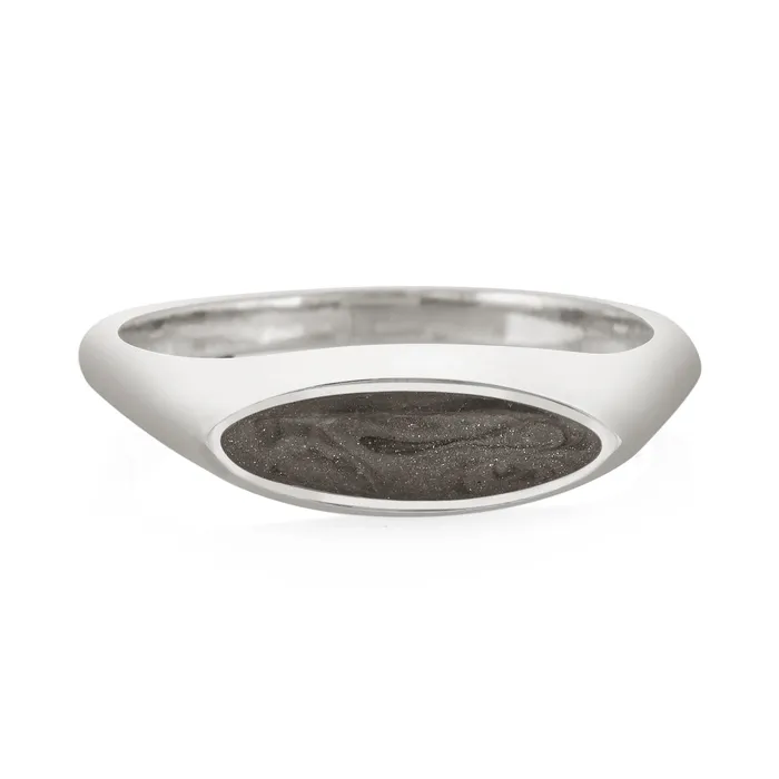 Lateral Marquise Signet Cremation Ring in Sterling Silver closebymejewelry Rings