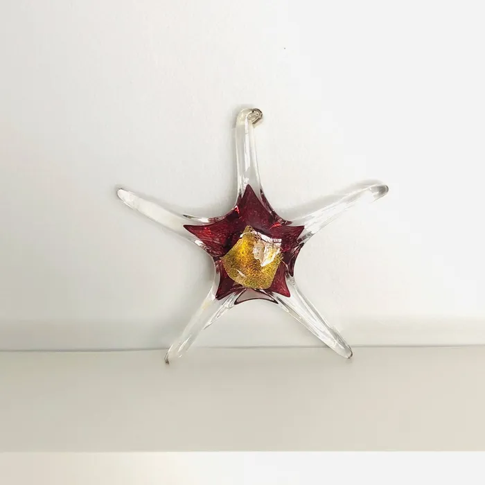 Luke Adams Glass Blowing Studio Necklaces January Birthstone Hanging Star