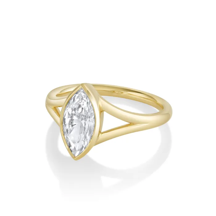 Marrow Fine Rings The Colette Marquise Split Shank Engagement Ring