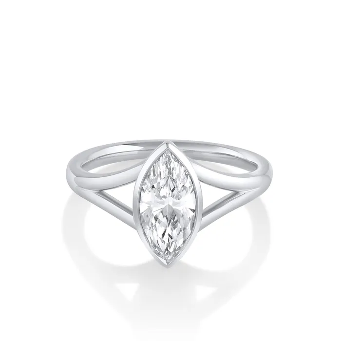 Marrow Fine Rings The Colette Marquise Split Shank Engagement Ring