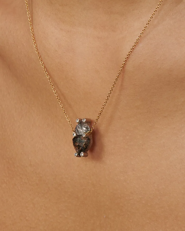 Necklaces Double Shield Diamond Necklace TODD POWNELL