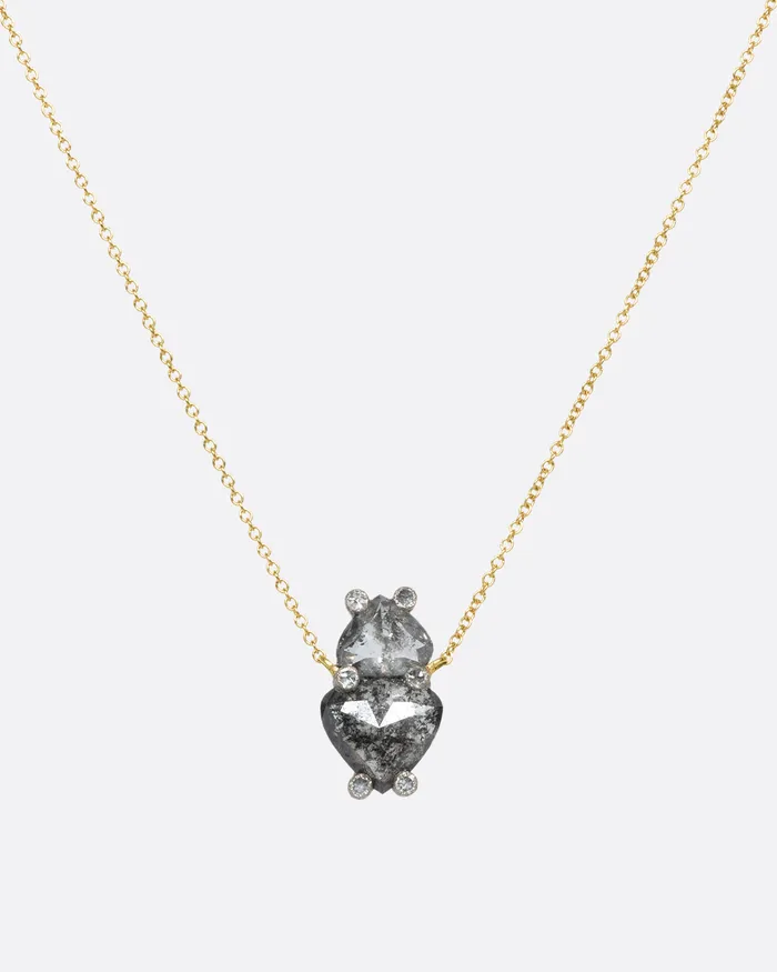 Necklaces Double Shield Diamond Necklace TODD POWNELL