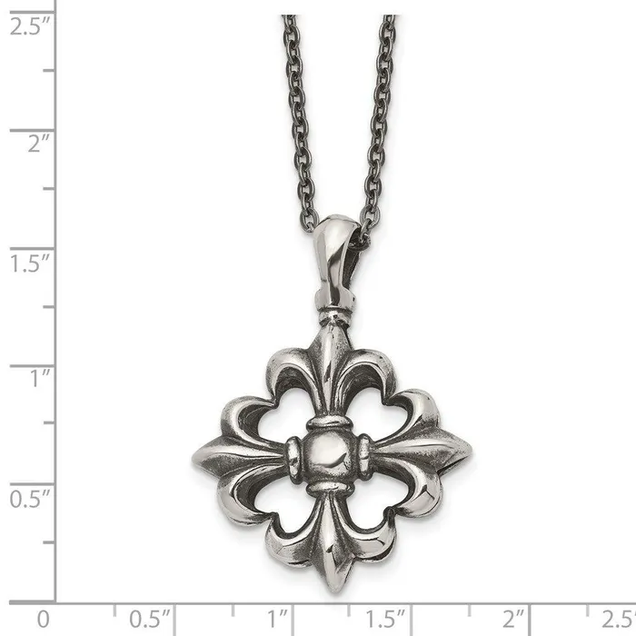 Necklaces Stainless Steel Polished and Antiqued Necklace Chisel