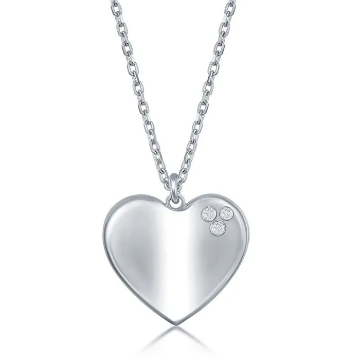 Necklaces Sterling Silver 0024cttw Diamond Heart Necklace Classic