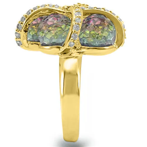 Rings 0W299 Gold Plated Brass Ring with Top Grade Crystal in Multi Color Alamode