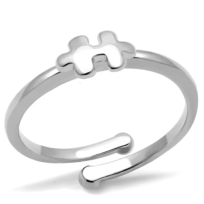 Rings Alamode LO4027 Rhodium Brass Ring with No Stone
