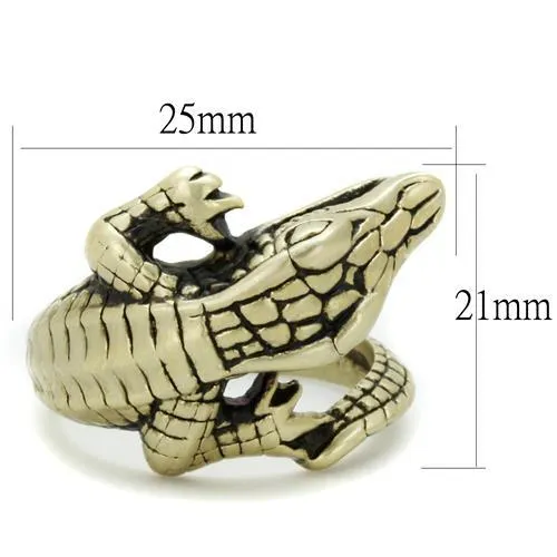 Rings Alamode TK2459 IP Antique Copper Stainless Steel Ring with Epoxy in Jet