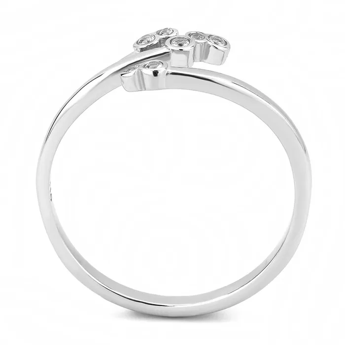 Rings Alamode TK3570 No Plating Stainless Steel Ring with AAA Grade CZ in Clear