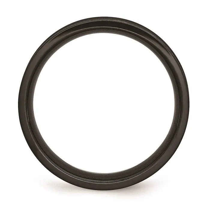 Rings Chisel Stainless Steel Concave Crosses Black IPplated 6mm Band Rings Chisel Stainless Steel Concave Crosses Black IPplated 6mm Band