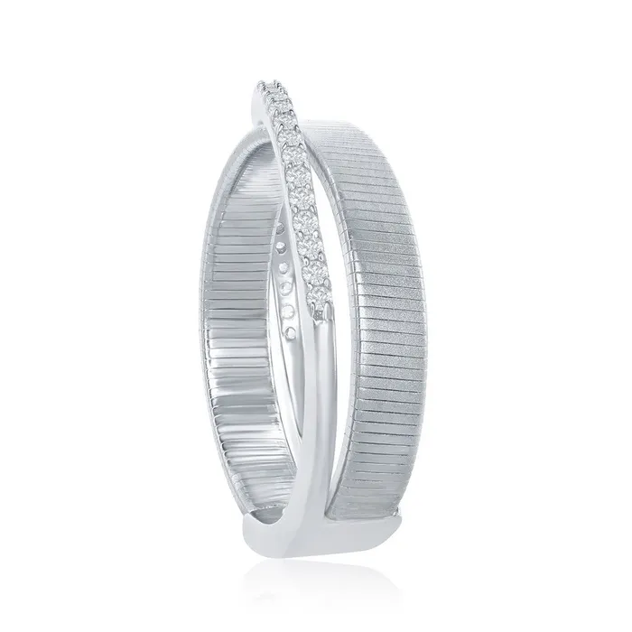 Rings Classic Sterling Silver Designer CZ Ring Bonded with Platinum Size 9