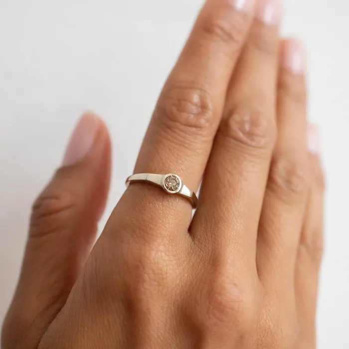Rings ESQUELETO Essentials Champagne Diamond Eclipse Ring
